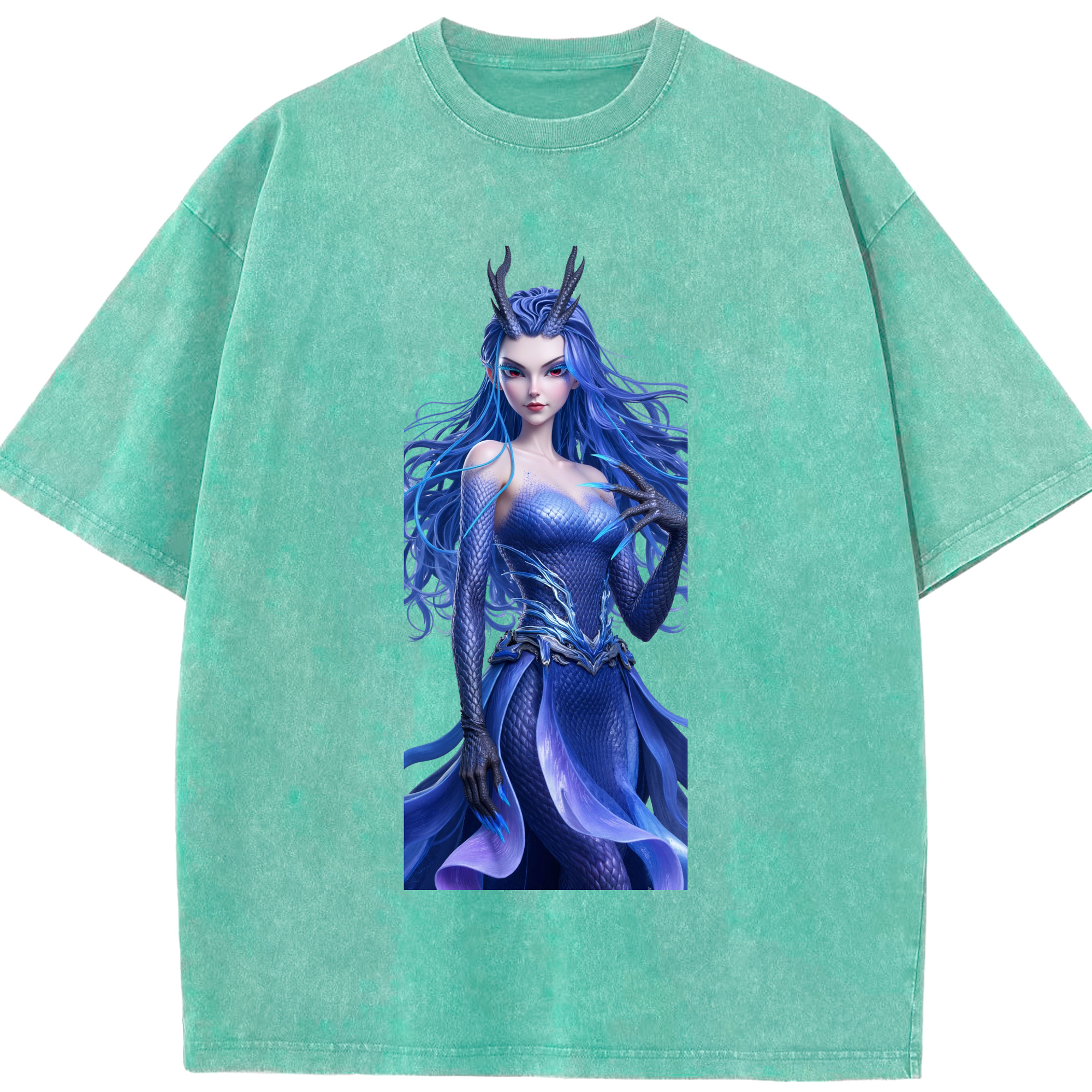 （画像用） Ne Zha 2 ナタ 魔童の大暴れ 綿100% ヴィンテージ風 半袖Tシャツ（フロントプリント）